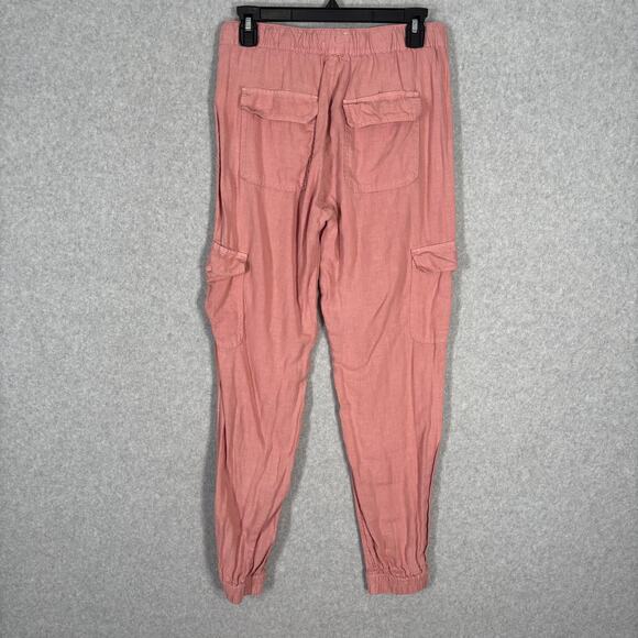 Nicole Miller Cargo Linen Jogger Pants Medium Comfort GORP Resort Cruise Elastic - Picture 7 of 10